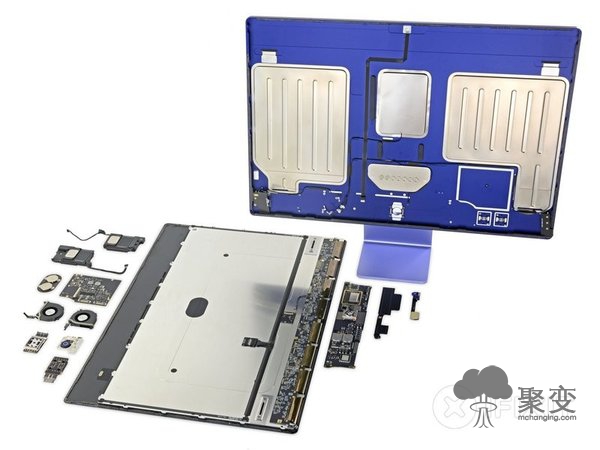 iFixit发布M1版24英寸iMac拆解：维修很难!